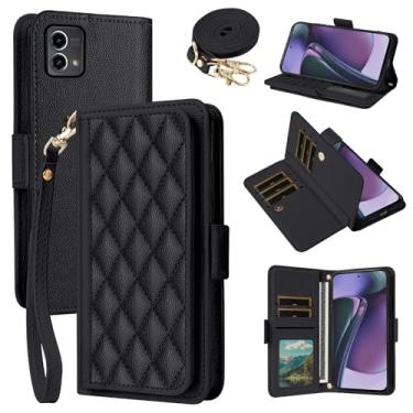 Imagem de Dibosom Capa carteira para Motorola Moto G Stylus 5G 2023 Argyle com alça de pulso/ombro e compartimentos para cartões, capa de celular acolchoada minimalista para GStylus G5 XT2317DL XT2315-5