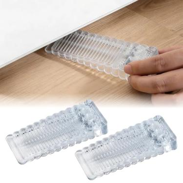 Imagem de Rolha de porta de borracha resistente – Pacote com 2 batentes de porta antiderrapantes empilháveis para a parte inferior da porta, segurança e segurança infantil para portas internas