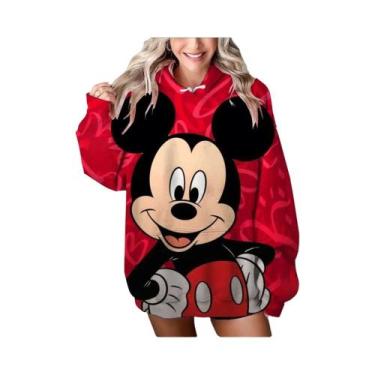 Imagem de Moletom Feminino Com Capuz E Estampa Do Mickey Mouse Da Disney, Mangas