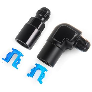 Imagem de CNRAQR 6AN alargador macho para 5/40.6 cm reto e 3/20.3 cm 90 graus SAE desconexão rápida fêmea push-on EFI encaixe alumínio 2 peças