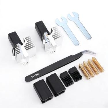 Imagem de Zhjvihx Kit Hotend de Cerâmica, Extremidades Quentes Pré-montadas Em Embalagem Dupla de 0,2 Mm e 0,4 Mm Com Bicos Bimetálicos de Aço Endurecido, para Impressora 3D Carbon