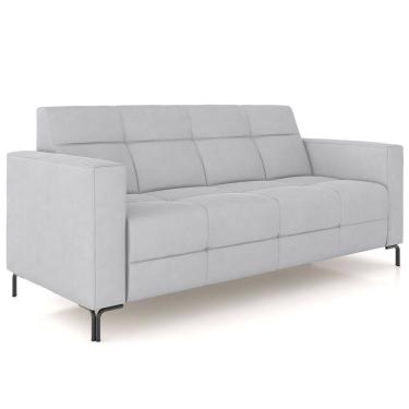 Imagem de Sofá 3 Lugares Sala Living Industrial 180cm Senna K01 Veludo Cinza - Lyam Decor