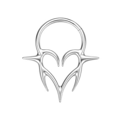 Imagem de VOJO G23 Anel de septo de titânio 16G Daith Piercing Brincos Joias Tragus Helix piercing de nariz para mulheres (prata 8 mm)