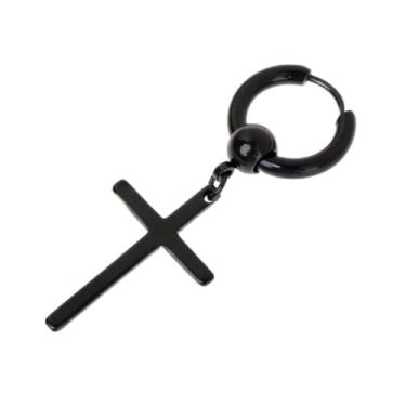 Imagem de 1 peça de brincos chiques, joias coreanas, pingente de cruz, pingente, presentes, festa, moda, acessórios masculinos, Medium, Metal, Sem pedra preciosa