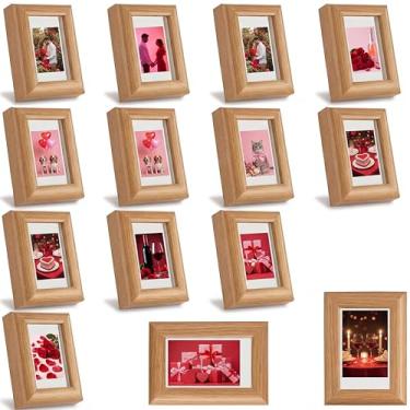 Imagem de Bucherry 12 porta-retratos pequenos, 5 x 7 cm, compatível com filmes Fuji Instax Mini 12/11/evo/41/40/99/se/9/9/9, 9, 8, 7, 7 polegadas, suporte para fotos de mesa em pé, decoração de Natal (madeira)
