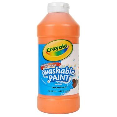 Imagem de Tinta lavável laranja Crayola® - 473 ml (1 pacote) - Fórmula não tóxica e fluida suave - perfeita para artes e artesanato, salas de aula e artesanato DIY