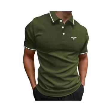 Imagem de Camisa Polo Masculina Slim Fit De Secagem Rápida Em Cor Sólida Com Man