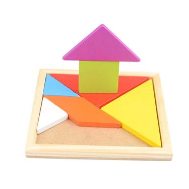 Imagem de Brinquedo de quebra-cabeça Tangram de madeira para crianças Shape & Cognitive Toy