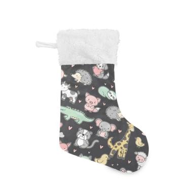 Imagem de Blueangle Pacote com 2 meias de Natal para animais de 17,7 polegadas para decorações de festas de fim de ano, porta-presentes e meias (415)