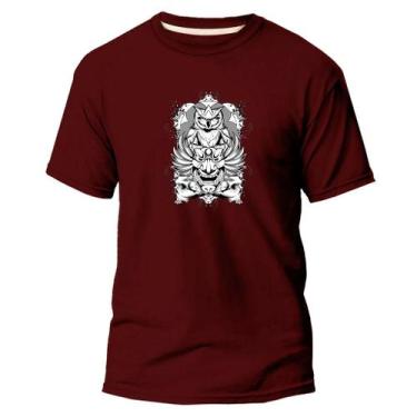 Imagem de  Camiseta Basica Algodão Premium Estampa Digital Owl Skull - Pavesi, B