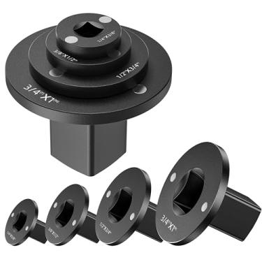 Imagem de Conjunto de adaptadores de soquete de impacto de perfil baixo, conjunto de adaptador de catraca de 4 peças para 3/10.2 cm a 2.5 cm, 1/5.1 cm a 3/10.2 cm, 1/5.1 cm a 3/20.3 cm, 1/10.2 cm a 3/20.3 cm