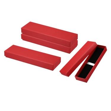 Imagem de Caixa de presente com caneta, pacote com 4 estojos vazios de papelão, caixa de apresentação de caneta para lápis, esferográfica, joias, material de escritório, vermelho