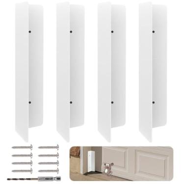 Imagem de Bompro 4 peças de protetor de mouse de vedação de porta de garagem, mouse de porta de garagem de aço inoxidável resistente e protetor de cobra, solução permanente (branco)
