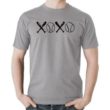 Imagem de Camiseta Algodão Xoxo Baseball - Foca na Moda, Cinza, GG
