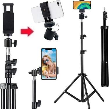 Imagem de Kit Tripé P/ Celular + Ball Head + Clipe Garra Presilha - Fotoparts
