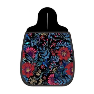 Imagem de Lixeira De Carro Organizador Lixinhocar Floral Escuro Vermelho Azul Dourado