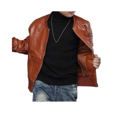 Imagem de Jaqueta De Couro PU De Veludo Para Meninos, Moda De Outono E Inverno, 
