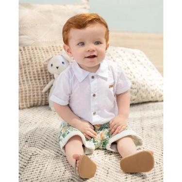Imagem de Conjunto Bebê Menino Camisa + Shorts Estampado Paraiso 13968-Masculino