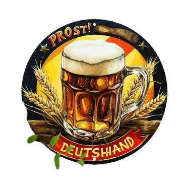 Imagem de Placa Redonda De Alumínio De 8 Polegadas Com Impressão HD Festiva 'É H