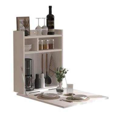 Imagem de ZXLPHA Mesa dobrável montada na parede, pequena mesa dobrável para parede, suporte de mesa para garagem, galpão, escritório doméstico, lavanderia, bar doméstico, cozinha e sala de jantar