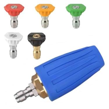 Imagem de Pistola de pressão 4000 PSI Bico Turbo Rotativo Conector Rápido 1 4 União Núcleo Cerâmico Casca Cobre