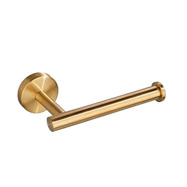 Imagem de Conjunto de acessórios de banheiro dourado escovado 304 de aço inoxidável para montagem na parede, barra de toalha de banho, suporte de papel para vaso sanitário, ganchos de roupão, gancho de casaco