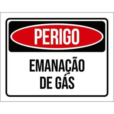 Imagem de Kit 10 Placas De Perigo Emanação De Gás 36X46 - Sinalizo