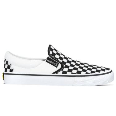 Imagem de Tênis Mad Rats Lona Unissex Quadriculado Slip On | Branco