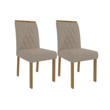 Imagem de Kit 2 Cadeiras Sala Jantar Juliana Wood 2 Un Nature-Madeirado/ Linho B