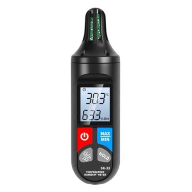 Imagem de Asixxsix Medidor de Umidade de Temperatura Portátil, Monitor de Higrômetro de Termômetro Digital de Alta Precisão Com Luz de Fundo LCD e Função de Retenção de Dados para Cozinha Doméstica (SK-33)
