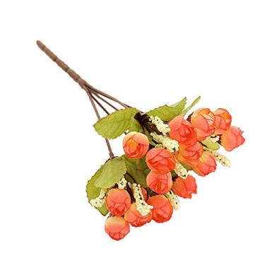 Imagem de Buquê de Botões Rosa Artificial Seda com Brácteas Estreladas Flores Falsas Duradouras para Casamento Lar Hotel Jardim e Várias Decorações Cena