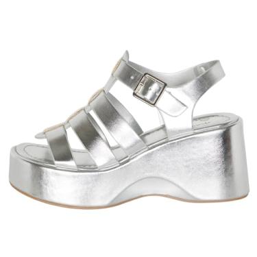 Imagem de Kassie Daniela Sandálias femininas plataforma salto plataforma (pescador/gladiador) ~ Tucson, Prata, 41