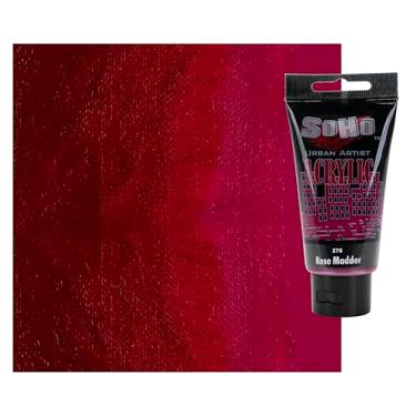 Imagem de Soho Urban Artist Tintas acrílicas para corpo pesado – Pintura de corpo pesado altamente pigmentada para tela, madeira, cerâmica e muito mais! – Tubo de 75 ml – Rose Madder