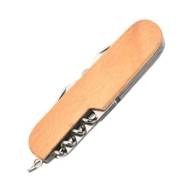 Imagem de Canivete Suíço Portátil 11 Em 1 Com Cabo De Madeira, Multitool EDC Par