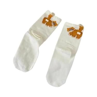 Imagem de Meias De Algodão 3D De Gato Preto E Branco, Respiráveis E Macias, Novi