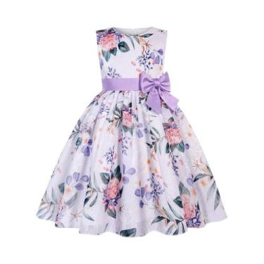 Imagem de Vestido Infantil Com Estampa De Laço Estilo Europeu Para Festa De Dami