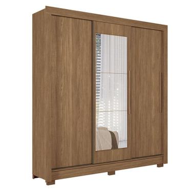 Imagem de Guarda Roupa Casal 3 portas de correr Maringá com espelho Jatobá - Santos Andirá