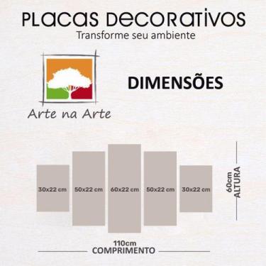 Imagem de Kit 5 Placa Quadro Decorativo árvore Cor 3d Borda Infinita