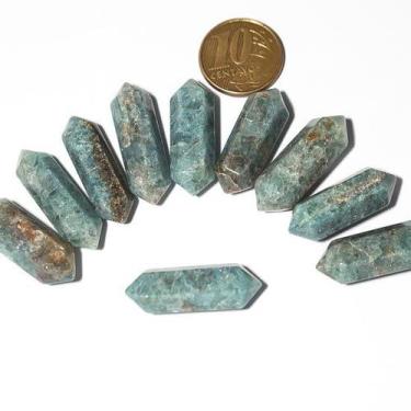 Imagem de 10 Bi Terminado 25mm Aventurina Azul Paraíba Pedra Natural em Atacado 