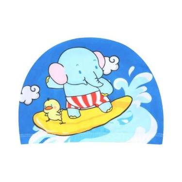 Imagem de Touca De Natação Infantil Com Desenho Animado, Tecido Elástico, Chapéu