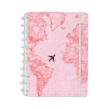 Imagem de Caderno Inteligente 80f Grande Mapa Mundi Rosa CIGD4107