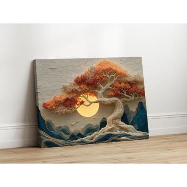 Imagem de Quadros Decorativos  Sala Paisagem Artística Moderna 90x60 Linha Premi