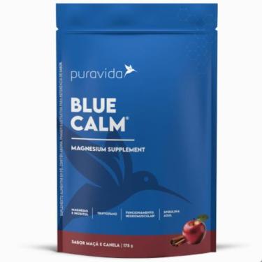 Imagem de Blue Calm Magnesio Inositol Spirulina Azul 175g Pura Vida, Maçã e Cane