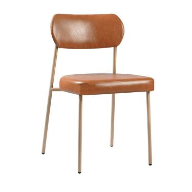 Imagem de Cadeira Sala de Jantar Lavínia Estofada Base Champagne Couríssimo Amarula - Desk Design