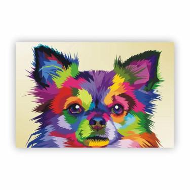 Imagem de Quadro Canvas Cachorro Chihuahua Animais Decorativo 50X40Cm