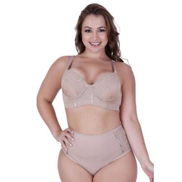 Imagem de Conjunto de Lingerie Plus Size Sutiã Reforçado e Calcinha Cós Alto - c