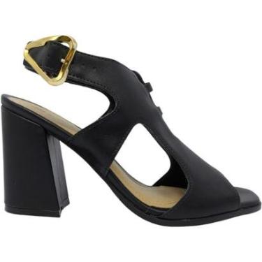 Imagem de Sandália Feminina Casual Dia a Dia Passeio Trabalho Festa Chique Salto Grosso Conforto Ramarim 25412-Feminino