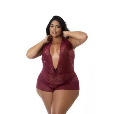 Imagem de Body Plus Size Lingerie Feminina Renda Sexy Sensual Sexy - Moda Íntima