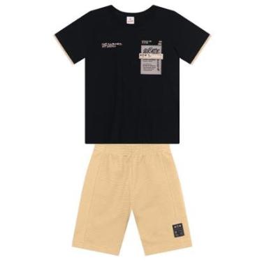 Imagem de Conjunto infantil menino em malha de skate Brandili-Masculino