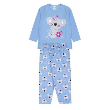 Imagem de Pijama Infantil Feminino Inverno Coala - Hey Kids Azul Claro - HeyKids